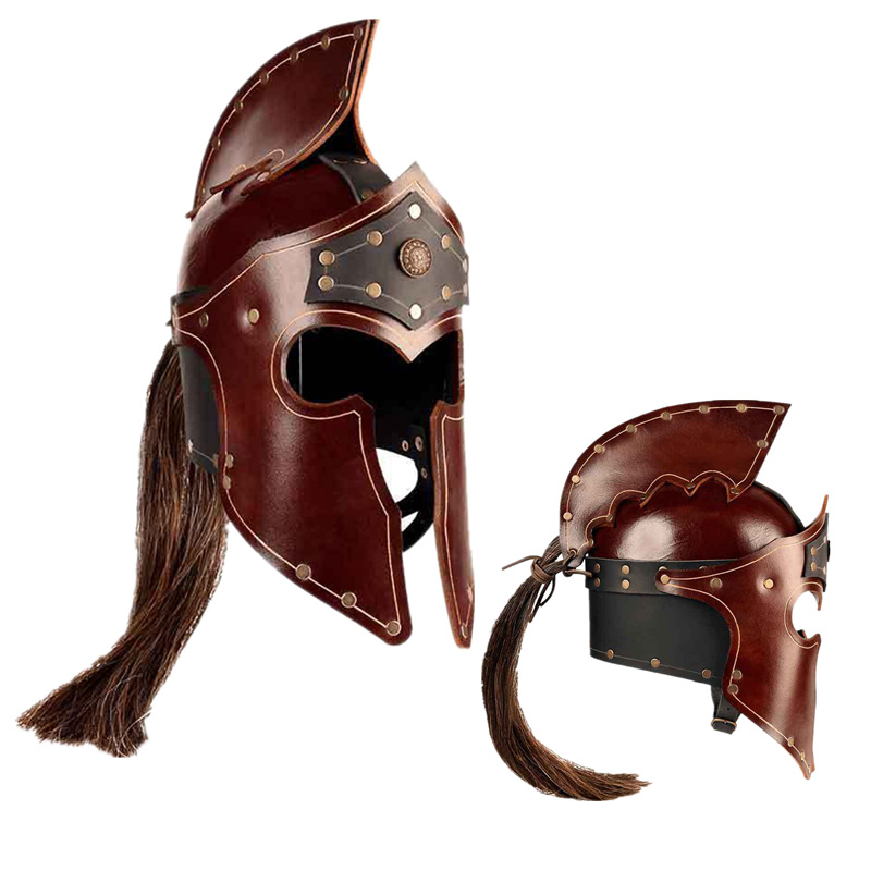 Кросс-браундер внешней торговли новый европейский и американский ретро средневековый косплей кожаный шлем