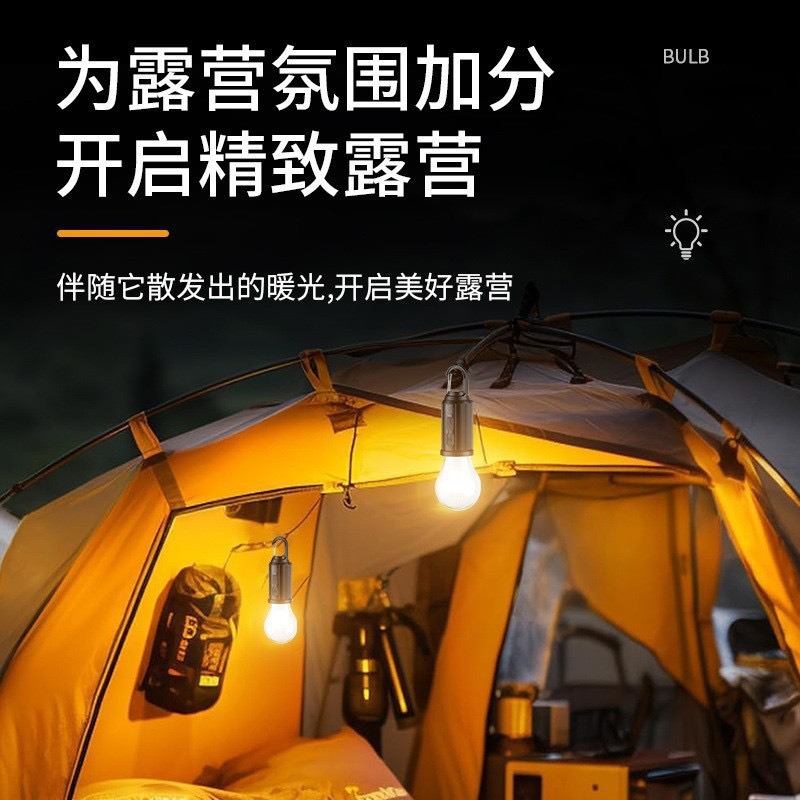 Cross-Border Led Tungsten Filament Lamp Retro Camping Lamp Rechargeable Camping Lamp Tent Lamp Solar Emergency Bulb Outdoor