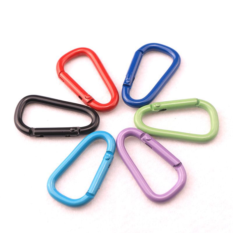 Manufacturer Supplies No. 4 D-Shaped Electrophoresis Colorful Aluminum Alloy Multifunctional Carabiner Bluetooth Headset DIY Jewelry Hanging Buckle