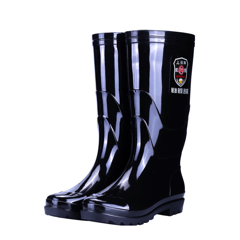 Shanghai Brand Labor Protection Rain Boots with Thick Rubber Soles for Men, Waterproof, Non-Slip, Acid and Alkali Resistant Water Shoes, Kitchen Rubber Boots