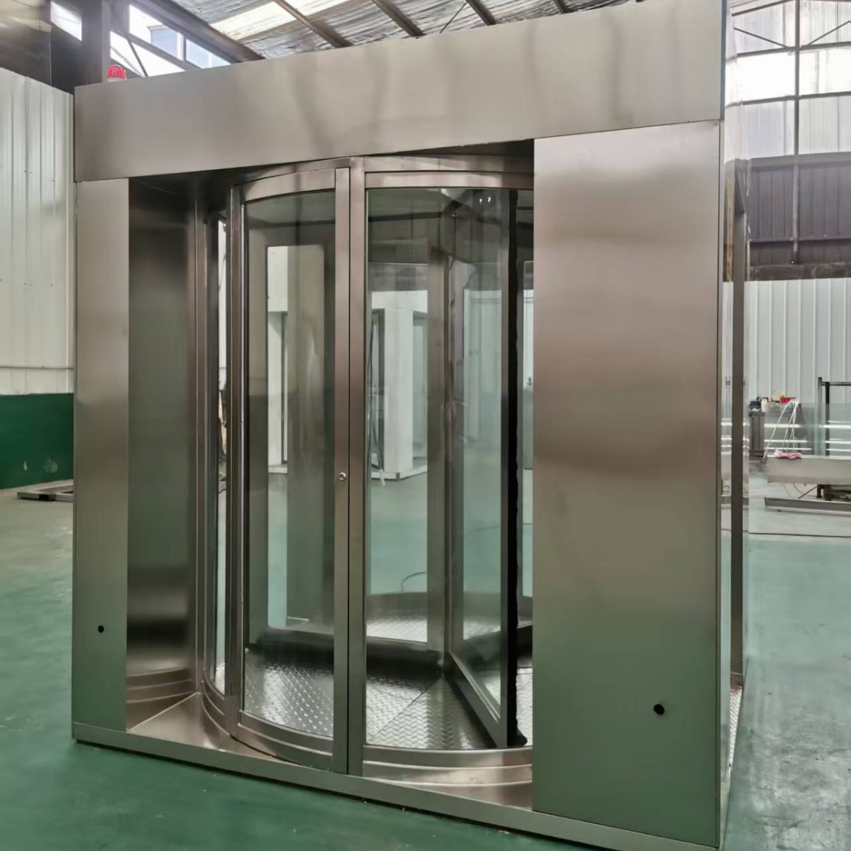 Train Airport Rotating One-Way Gate Single-Channel Full-Height Turnstile Scenic Spot 360-Degree One-Way Glass Revolving Door