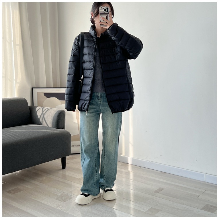 Light and short cotton-padded jacket 3632 winter stand collar coat new Korean version of plus size fat mm300 kg can be worn casual