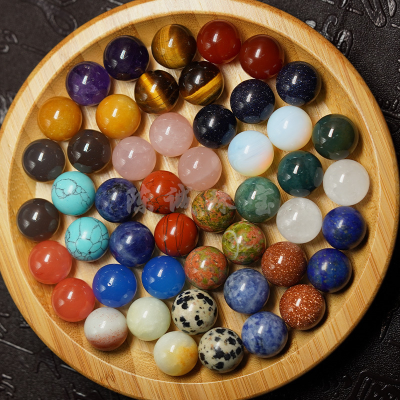 Non-Porous Natural Crystal Agate Natural Stone Loose Beads DIY Jewelry Accessories Lapis Lazuli Tiger Eye Stone Round Beads Wholesale