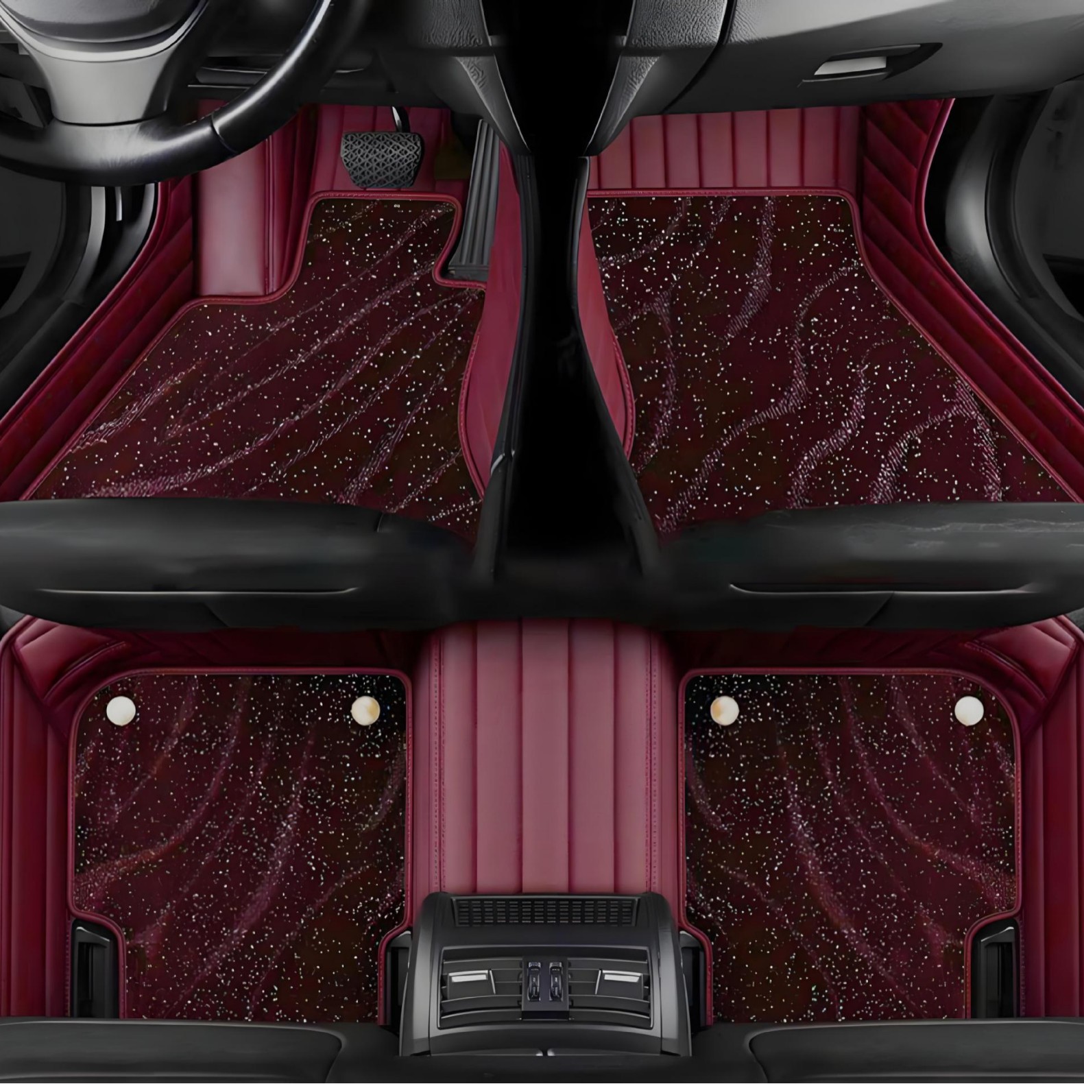 Full Coverage Car Floor Mats Amazon Cross-Border Export Ready Stock Dropshipping Large Horizontal Stripes Thickened Car Mats Custom Fit for Specific Car Models