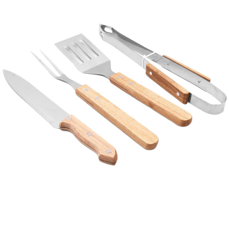 Wooden Handle Grill Tools, River Wood Barbecue Tools, Factory Direct Supply Bbq Tools, Cross-Border Outdoor Hot Products
