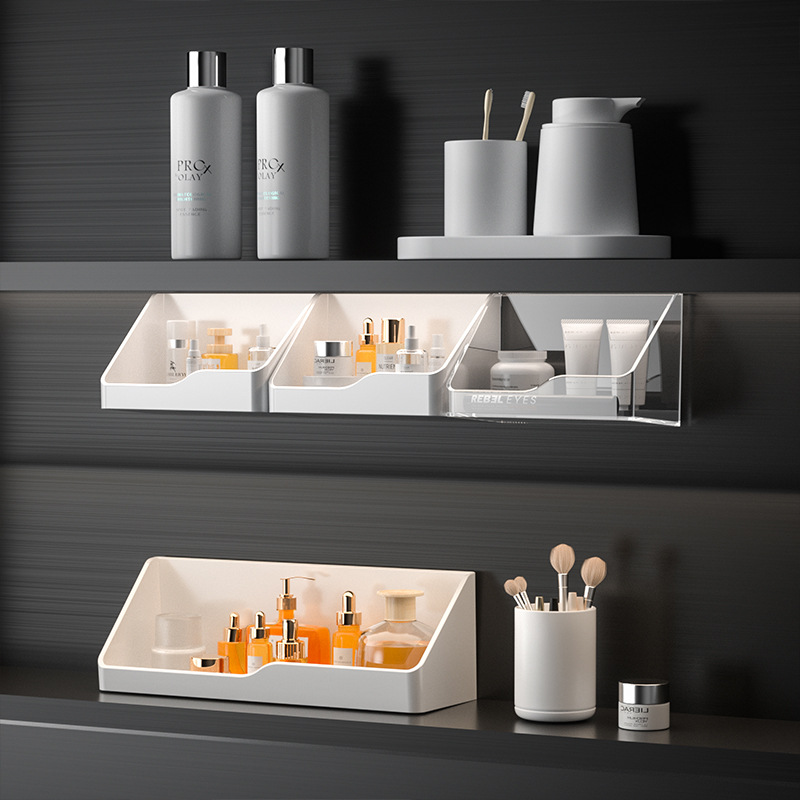 Mirror Cabinet Storage Box Wall-Mounted Cosmetics Lipstick Skin Care Product Storage Rack Bathroom Bathroom Cabinet Box Storage Rack
