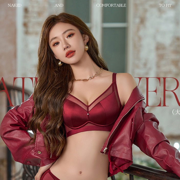 Бюстгальтер средней толщины из атласа с сеткой, женский, шелк тутового дерева, без стального кольца, кружевной, высококачественный красный