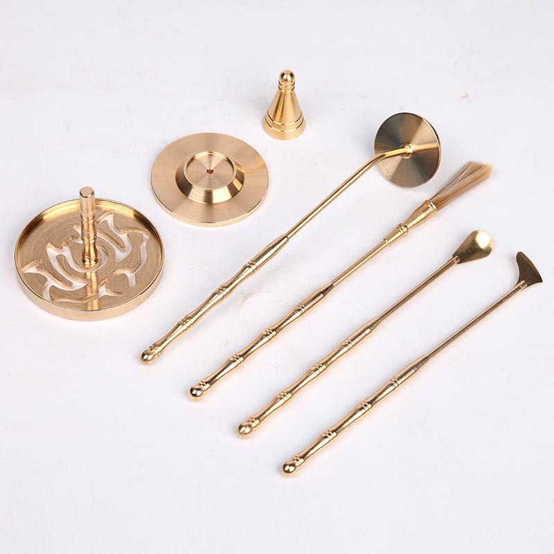 Чистый медный набор для благовоний плетеная печать порошок сандала инструмент курильница пепельница