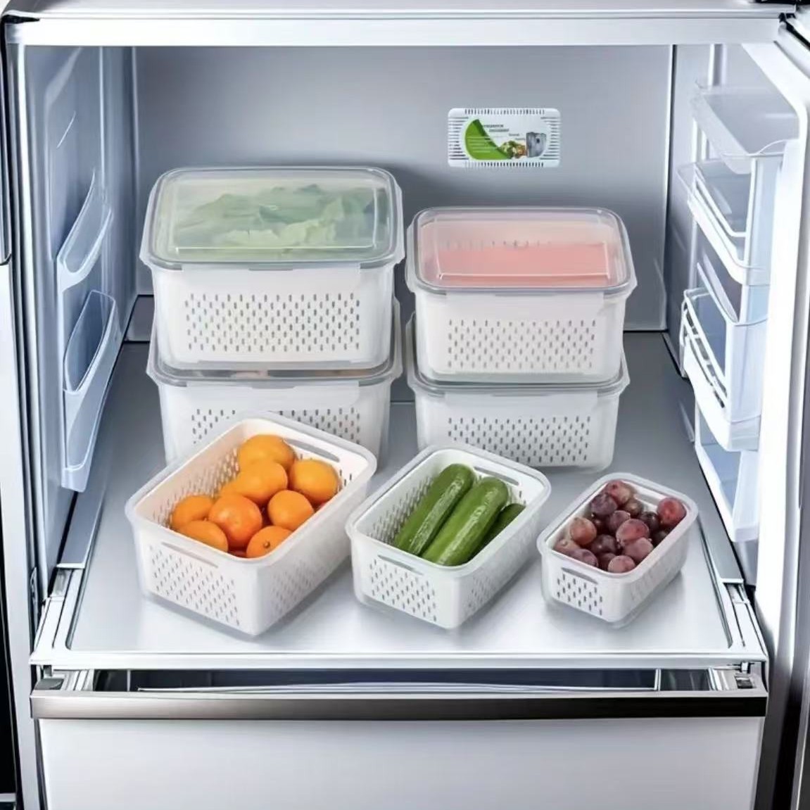 With Fcm Certification, Cross-Border Refrigerators Are Specially Provided with Drain Sealing Boxes with Lids, Refrigerator Storage Boxes, Vegetable and Fruit Preservation Boxes