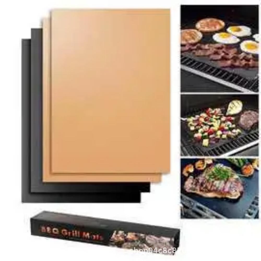 Amazon Fiberglass High Temperature Resistant Teflon Barbecue Mat Outdoor BBQ Black Copper Barbecue Mat