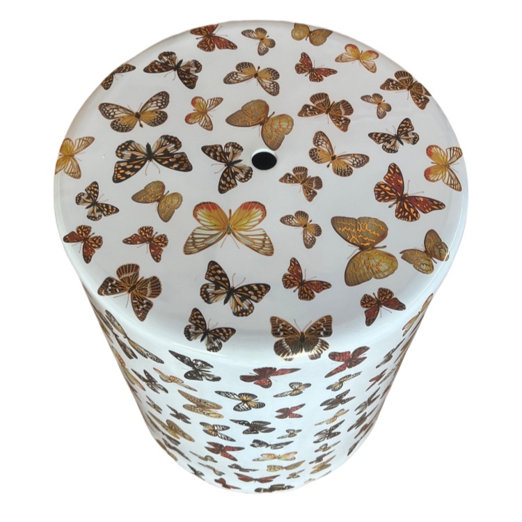 Fantastic Butterfly Design Ceramic Garden Stool Ceramic Drum Stool Glaze Five Color New Chinese Style Sitting Pier Side