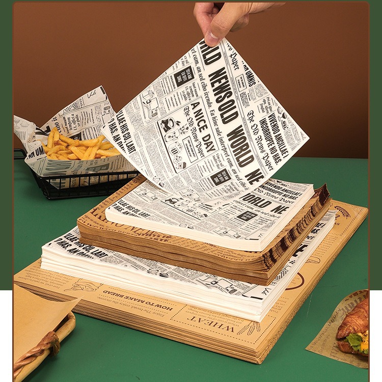 Bread Baking Oil Paper Custom Logo Fried Chicken Steak French Fries Burger Wrapping Paper Custom Pad Paper Oil-Proof and Oil-Absorbing Paper