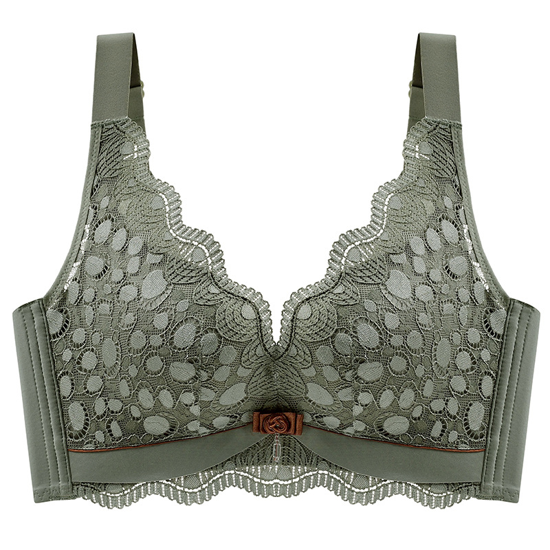 New latex underwear women's adjustable small chest gathered without steel ring bra closed Accessory breast bra lace manufacturers wholesale