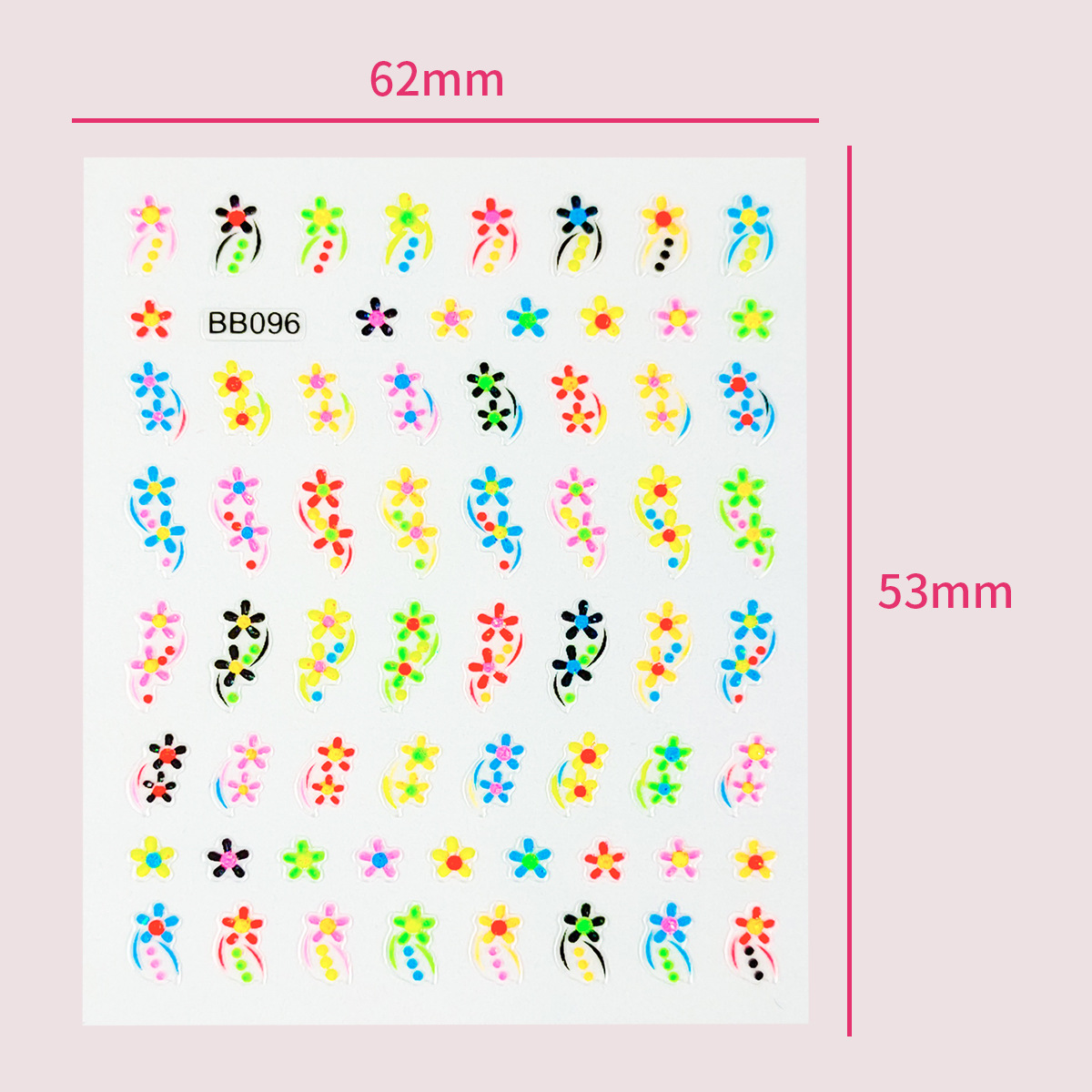 Color nail stickers for boys and girls Cai Xukun nail stickers cute flowers butterfly small pattern nail stickers wholesale