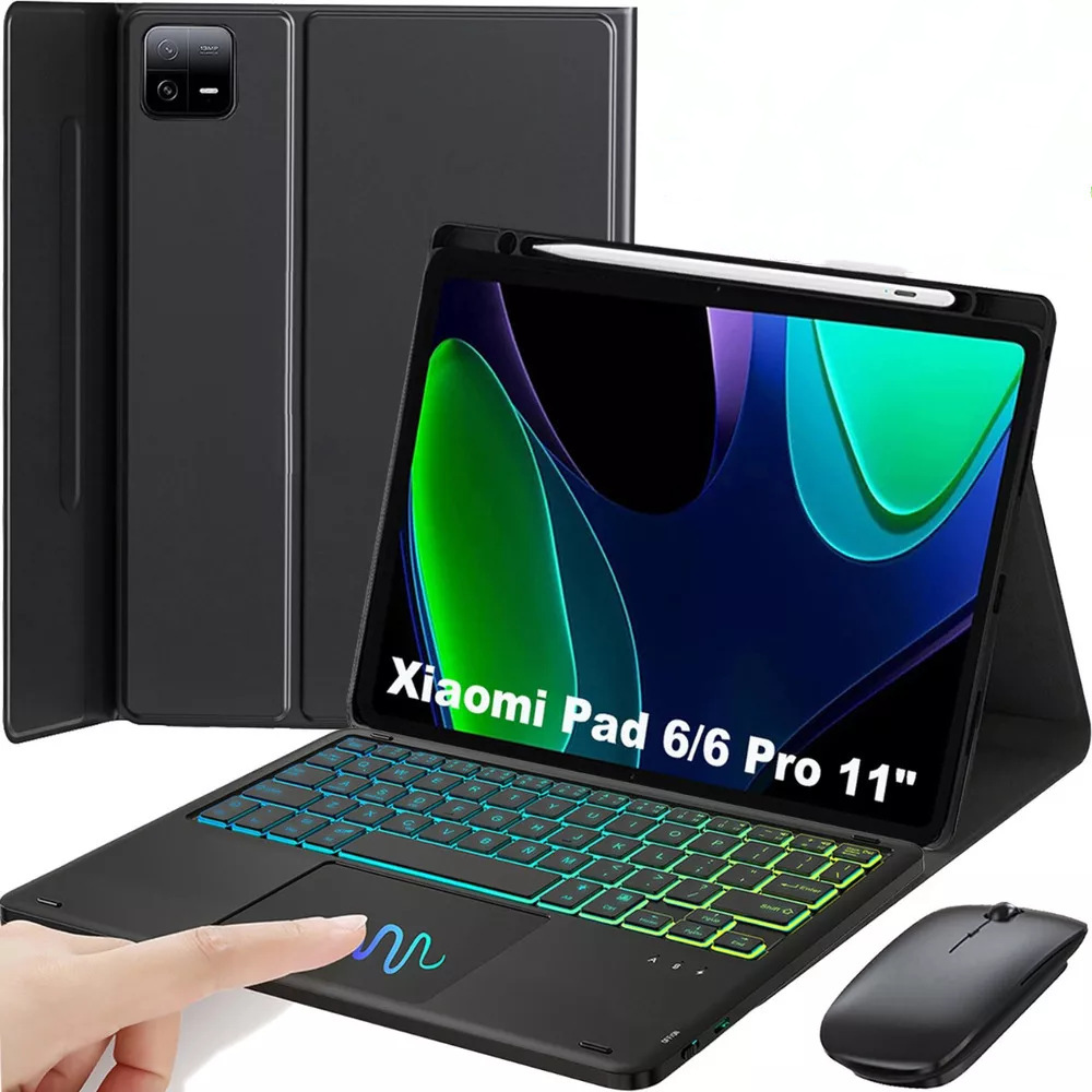 Подходит для Redmi Pad 12.1, защитный чехол с Bluetooth клавиатурой, Huawei Matepad 11.5S, слот для пера, сенсорная подсветка