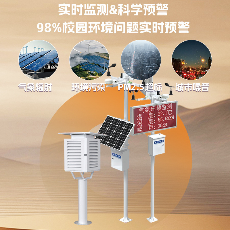 Customized Campus Environment Weather Station Teaching Outdoor School Scientific Research Rainfall Intelligent Measurement Cloud-Linked Environmental Detection Monitor