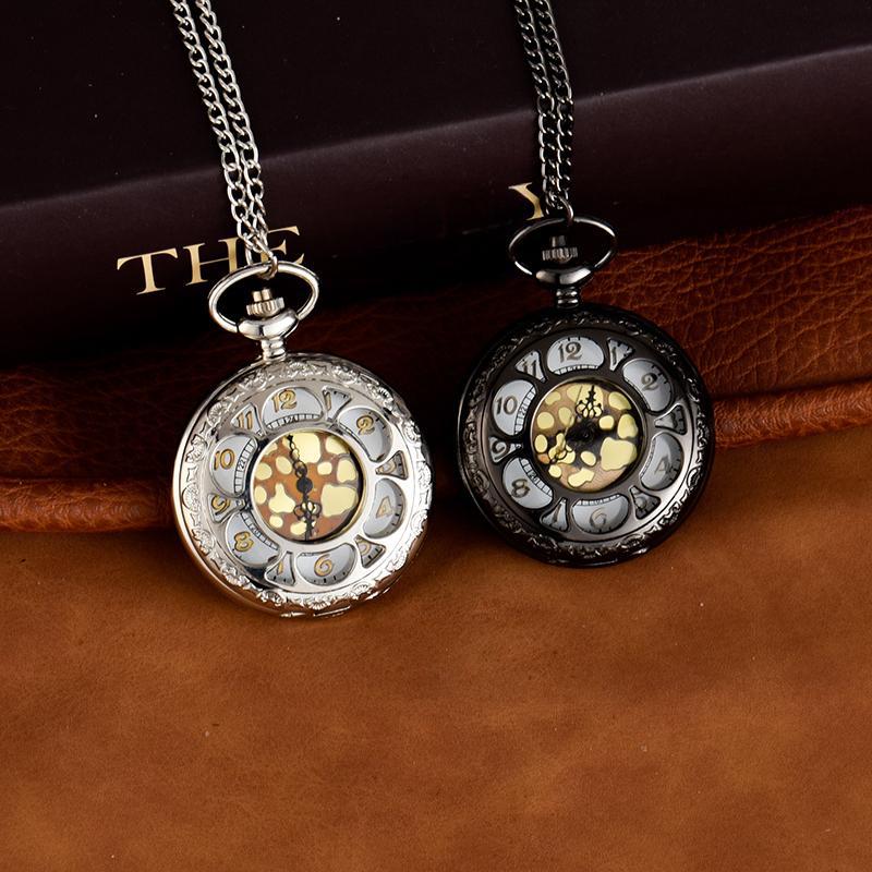 Hollow petals pocket watch a variety of styles pocket watch large alloy quartz watch flip watch a generation of hair