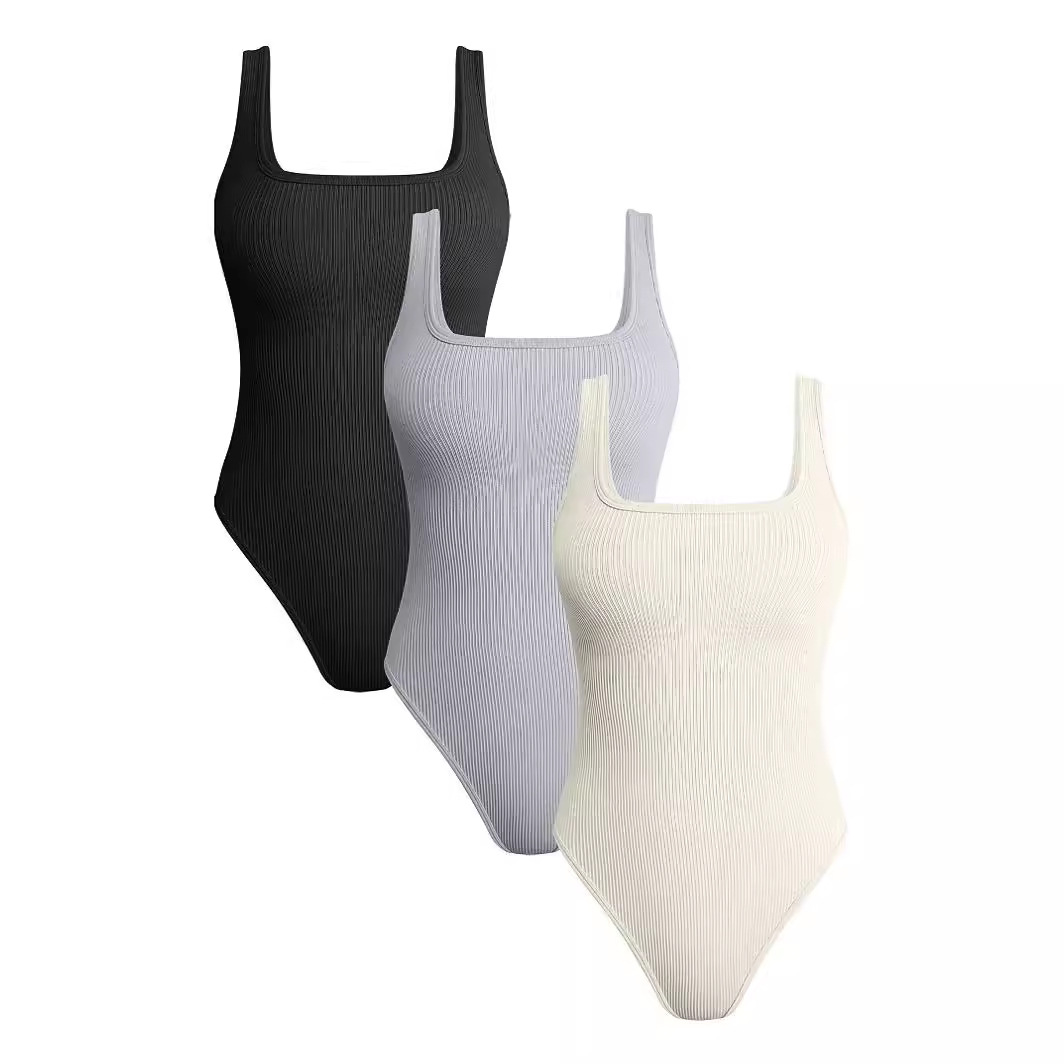 2024 cross-border Amazon AliExpress independent station European and American style women's summer low collar sleeveless vest tight jumpsuit