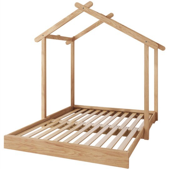 Factory direct supply wooden children's bed log color pink can be used as storage multi-functional modern simple wooden bed