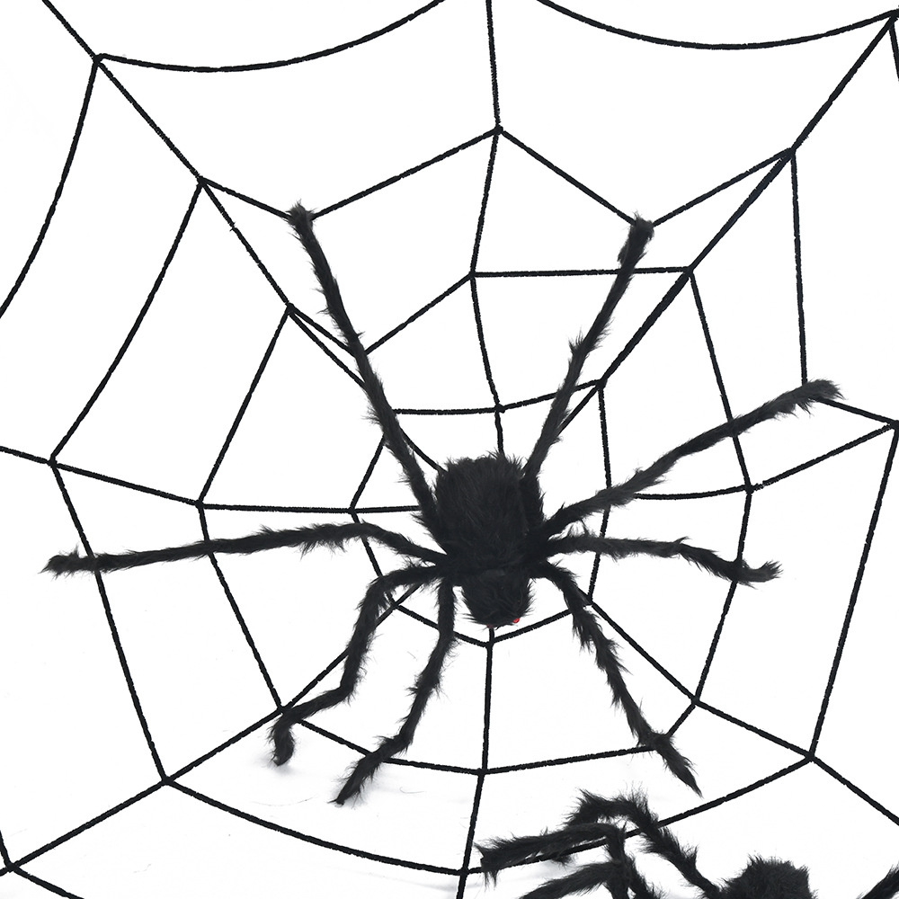 Halloween Ghost Festival Decoration Supplies Spider Web Haunted House Bar Mall Chamber of Secrets Escape Props Spider Decoration Cross Border