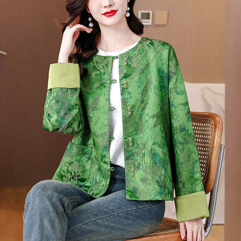 Новинка весны 2025, жаккардовое пальто в китайском стиле