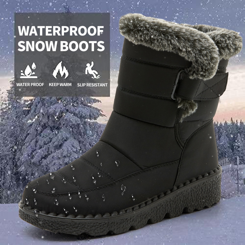 23 new foreign trade cross-border warm women's snow boots Women's Velcro waterproof European size 44 size women's boots casual women's shoes
