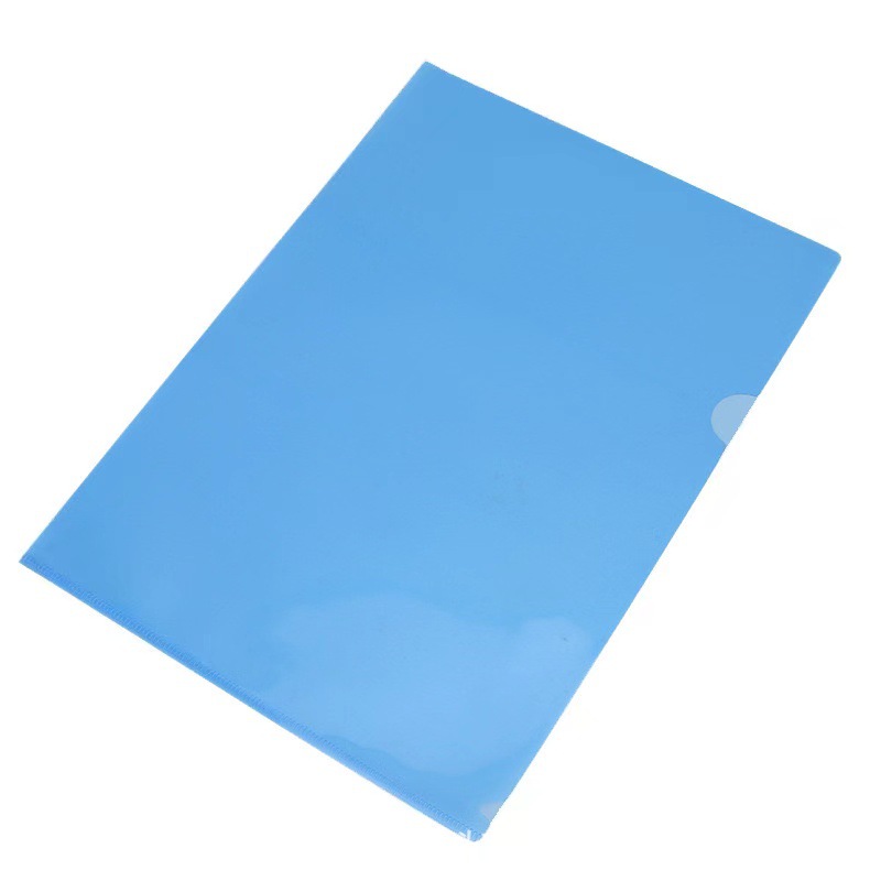 A4 Single-Chip Folder Colorful File Sleeve Two-Page Folder Transparent Pp File Bag Information L-Shaped Bag Information Wholesale