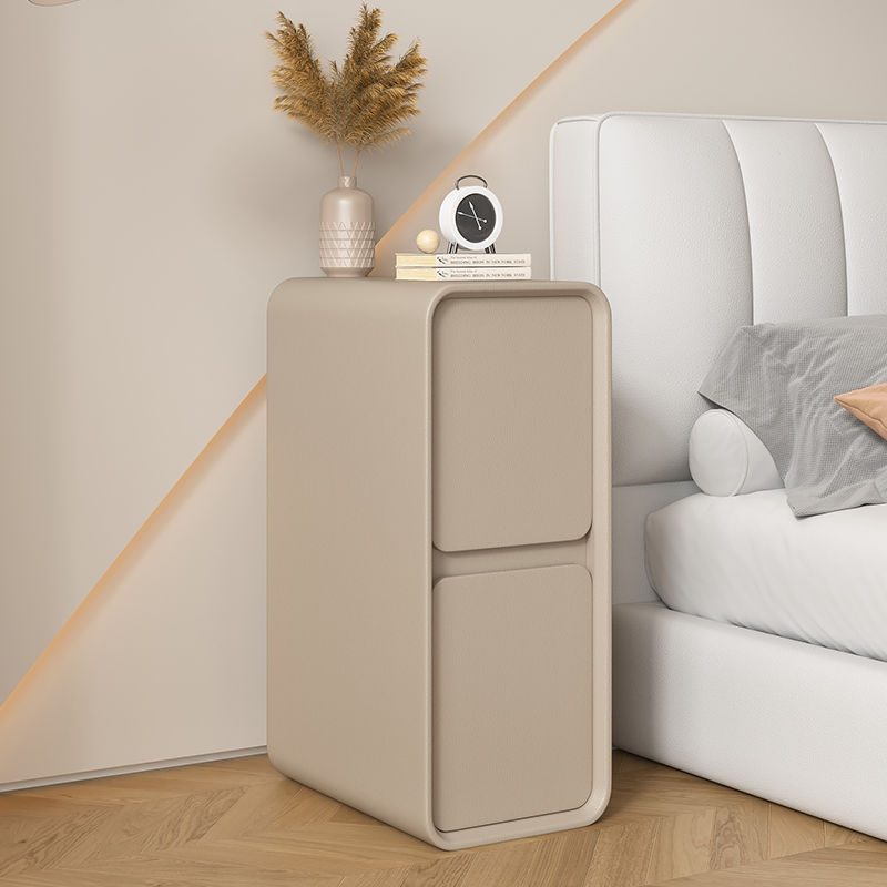 Light Luxury Solid Wood Bedside Table Cream Style Simple Modern Small Household Bedroom Bedside Cabinet 20cm Gap Super Narrow Cabinet
