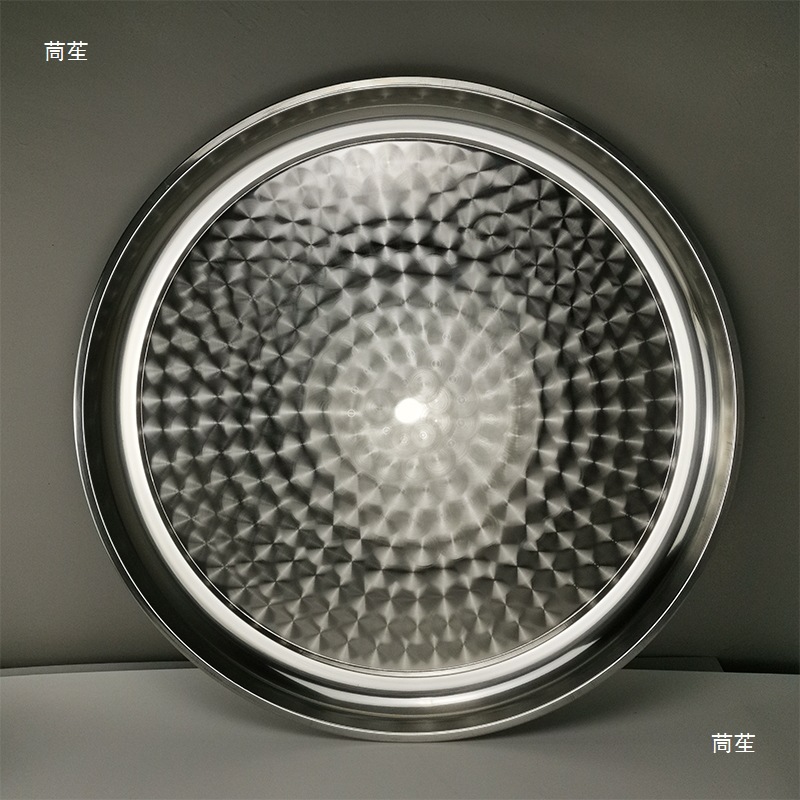 Round Stainless Steel Waste Oil Drum Tray Anti-Leakage Chassis Base Hazardous Waste Room Inspection Flat Bottom Large Pallet