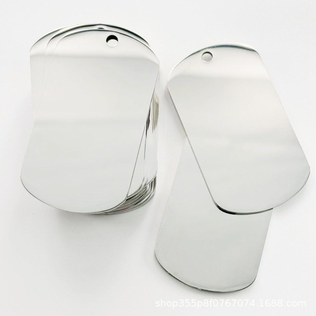 Mirror polished army tag Dog Tag pet tag peach heart pendant round tag long tag animal head pendant