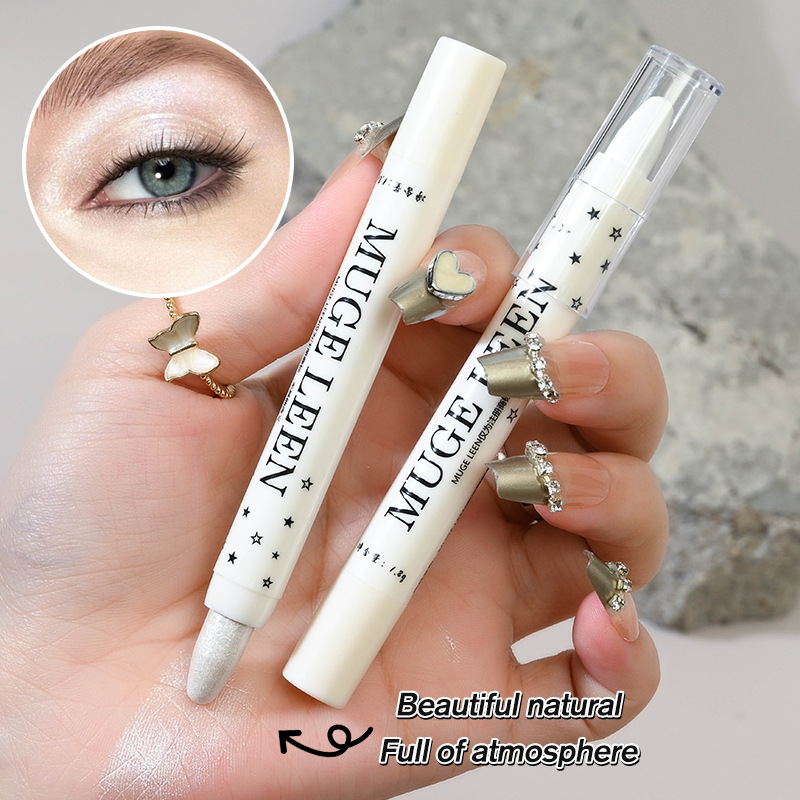 MUGELEEN eye shadow pen eye head lying silkworm brightening pearlescent matte cosmetics factory cross-border eye shadow pen highlight stick