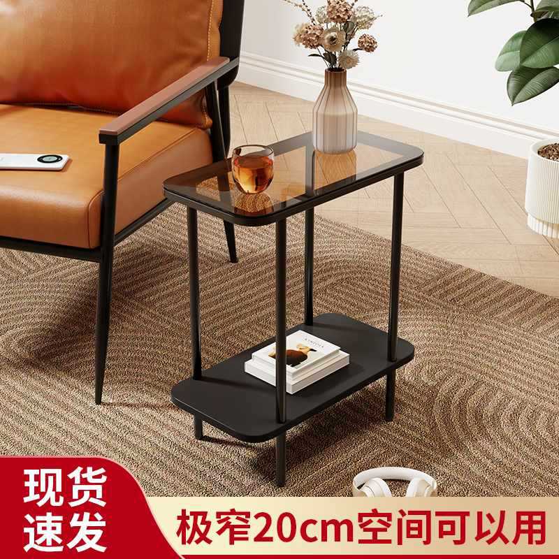 ✅ Extremely Narrow Sofa Side Table Simple Leisure Chair Small Table Accessible Luxury Home Sandwich Corner Table Bedside Table Small Tea