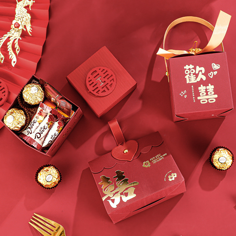 Wedding Candy Gift Box Finished Sugary Engagement National Style Special Return Gift Box Souvenir Wedding Engagement Special Gift Box