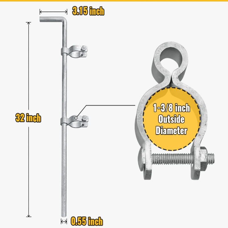 1-3/8 and 1-5/ 8inch Hook Flower Fence Door Metal Latch Chain Crutch Bolt Door Drop Rod Door Bolt Agricultural Use