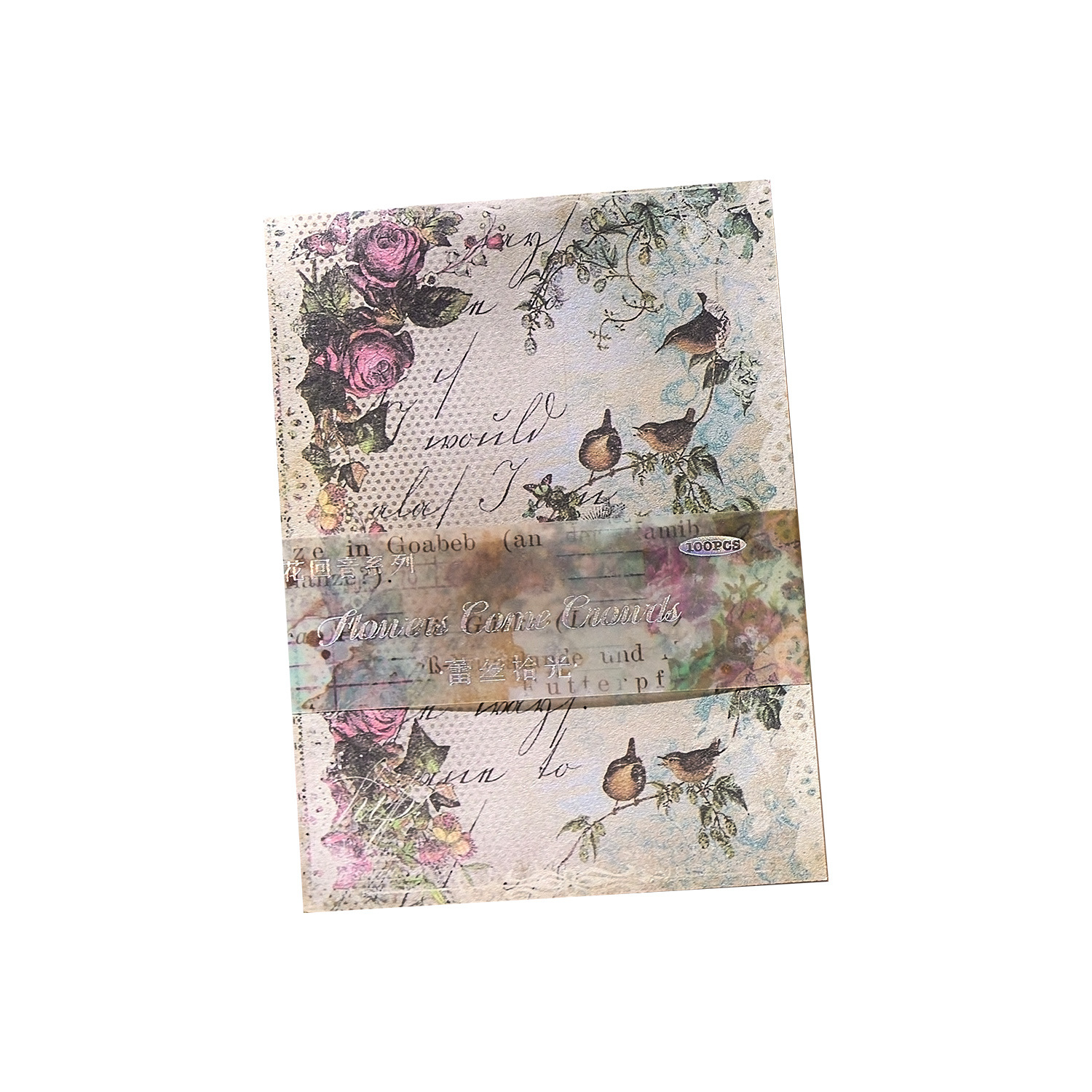 Morning foam flowers echo series material paper light retro literature background paper hand account DIY notes base paper