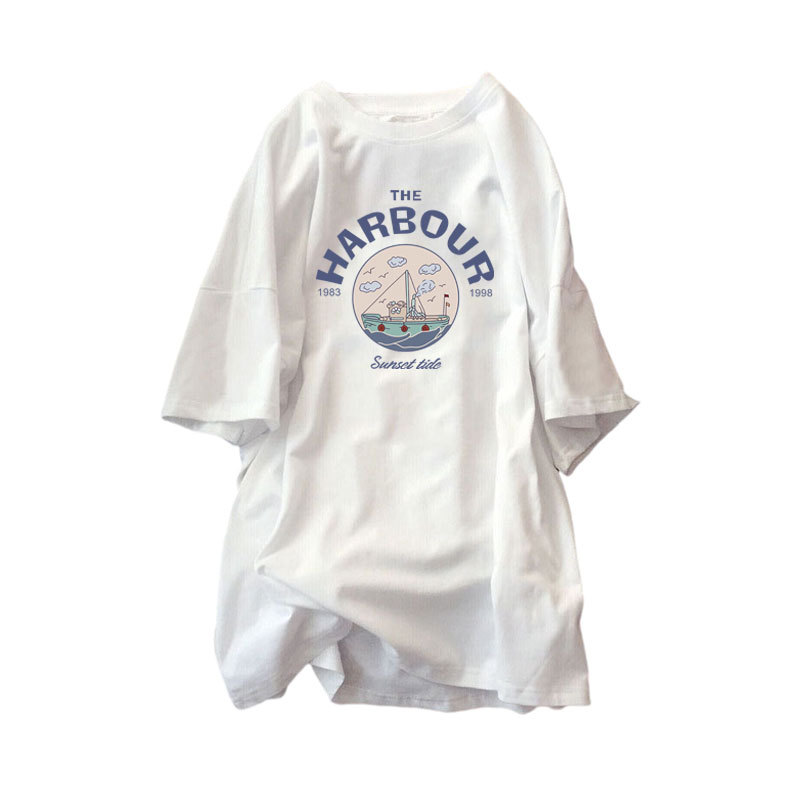 Maternity Breastfeeding T-shirt Women's Short-sleeved Mid-length Top Loose plus size Summer Breastfeeding Base Shirt for Women