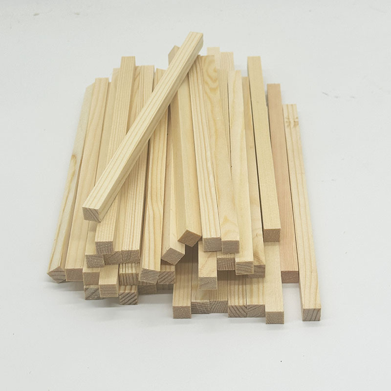 Creative and Simple Wooden Strips, Square Unpolished Wooden Sticks, Hardwood Dowels for Crafts, Exclusively for Cross-Border Supply of Raw Wood