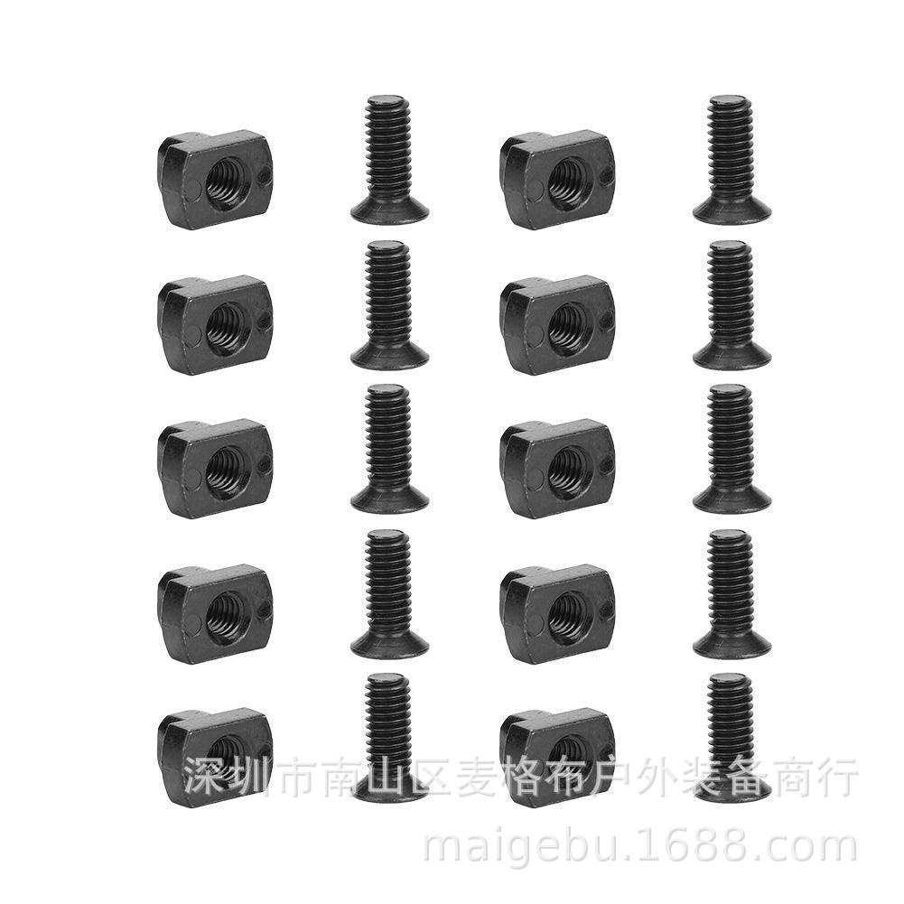 T Type Square Screw Cap Nut 10Pcs Rail Strip Screw
