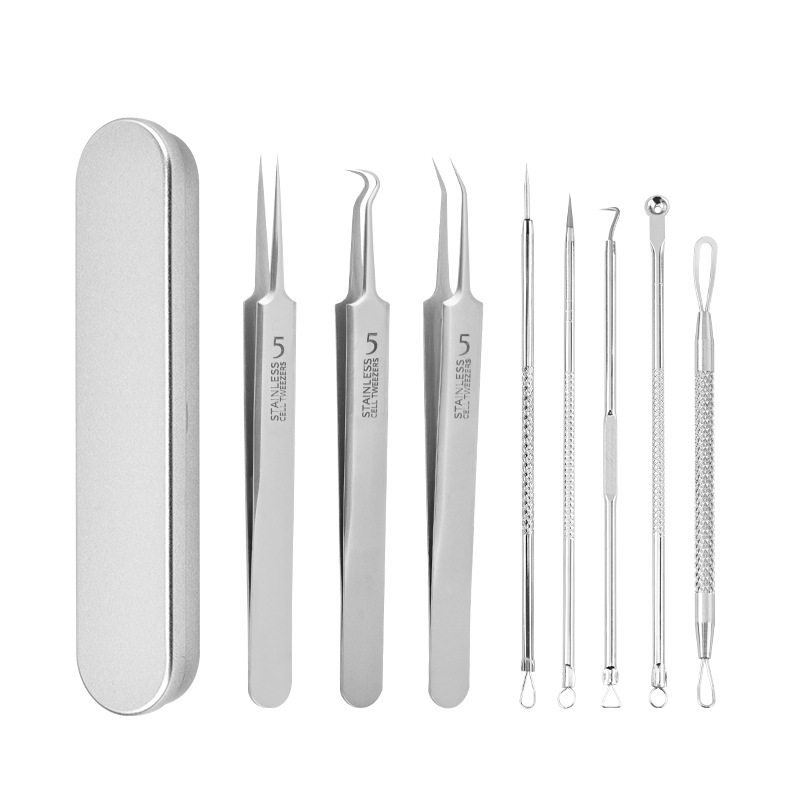 AA grade 5 clip ultra-sharp sandblasting needle cell clip stainless steel acne clip blackhead acne beauty suit