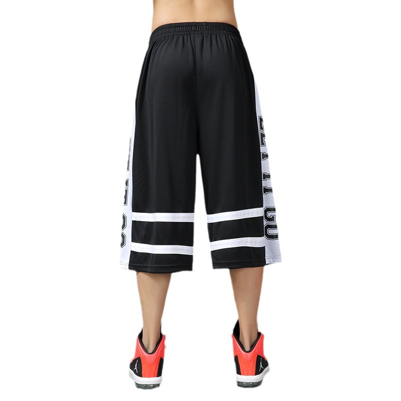 Fat Man Basketball Shorts, Oversized Men's Pants, Three-Quarter Sports Pants, Plus Fat and Enlarged Men's Loose Fat Beach Pants