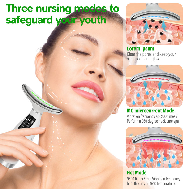 Cross-Border Neck Beauty Instrument, Neck Beauty Instrument, Neck Wrinkle Instrument, Microcurrent Neck and Face Dual-Purpose Nasolabial Fold and Neck Wrinkle Massage Instrument