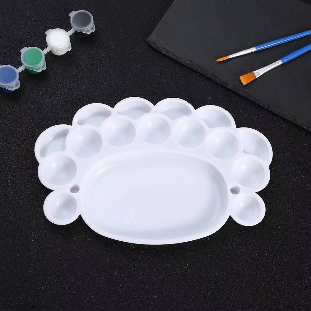 Basic Transparent Kidsren's Watercolor Supplies Pp Palette Student Painting Art Hand-Painted Plastic Paint Palette Palette