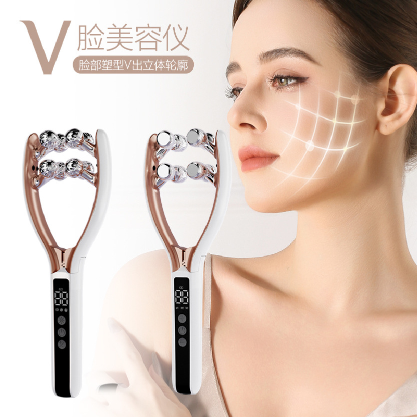 Cross-Border Ems Microcurrent Roller Face Shaping Device V-Face Radio Frequency Beauty Firming and Lifting Facial Massage Instrument
