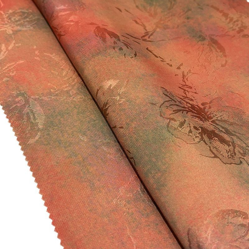 High-set double-sided vignette fabric mulberry silk fragrant cloud yarn national style fabric floating light pattern cheongsam silk spring and summer clothing