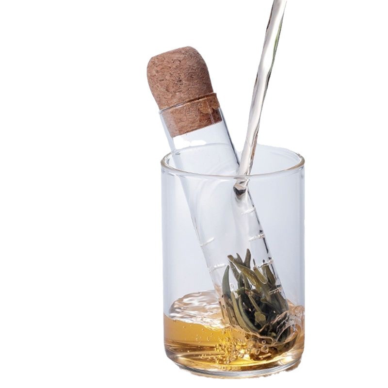 Glass test tube tea bag tube tea making artifact office tea set filter tea tea filter funnel tea tea leakage