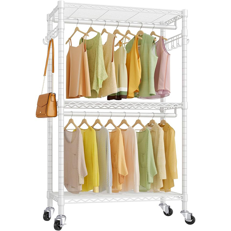Business Mall Steel Simple Wardrobe Adjustable Portable Wardrobe Custom Floor-Standing Storage Rack Clothes Hanger Wardrobe