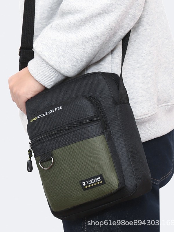2025 New Fashion Casual Men's Crossbody Bag Multi-Layer Waterproof Oxford Cloth Wallet Trendy Men's Bag Shoulder Bag