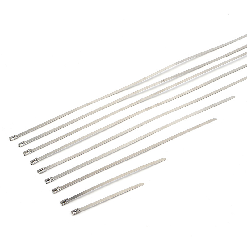 304 stainless steel tie high temperature resistant wire harness cable bridge tie self-locking metal tie manufacturer