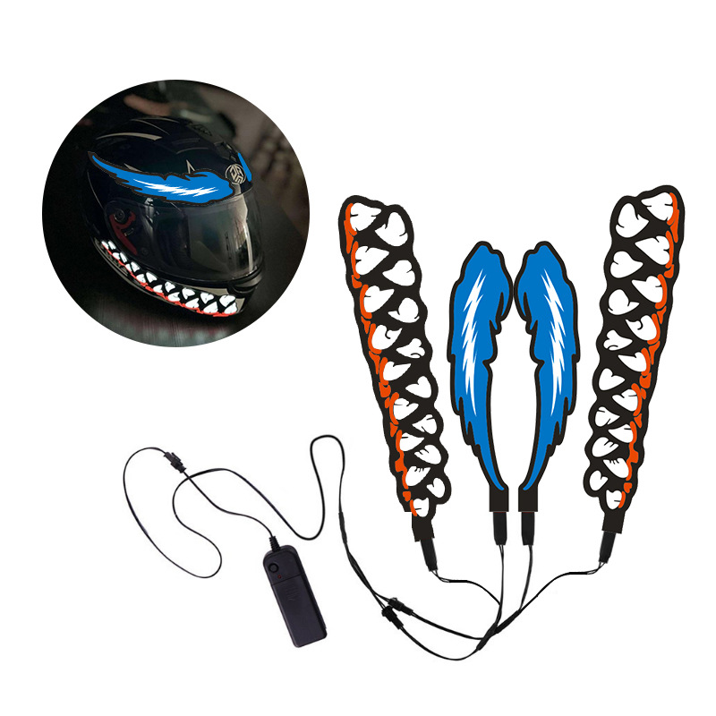New PET venom luminous helmet light bar motorcycle helmet LED luminous strip dry battery