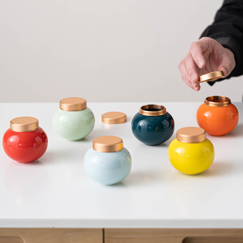 Мини-банки из керамики с цветной глазурью, упаковка для ароматного порошка, влагозащищенная упаковка